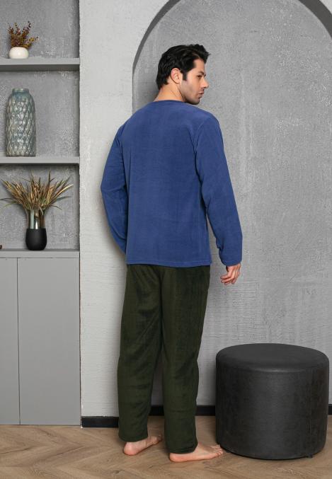 Pijama Barbat POLAR , Culoare Albastru, Engros